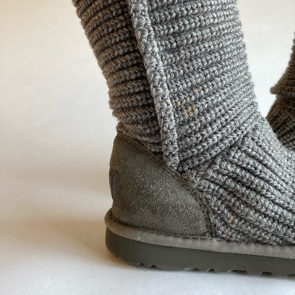 UGG Grey WoolKnitted Knee High Boots size 6 - Picture 2 of 13